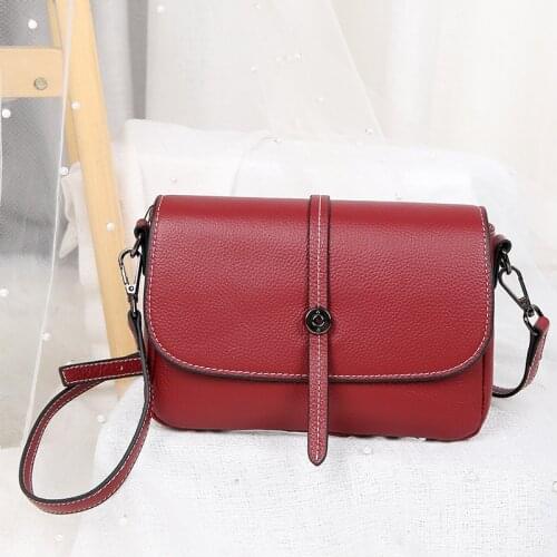 Bag Genuine Leather Messenger Shoulder Bag Fashion Trend Crossbody Bags Simple Texture Womens Bags Cowhide Stylish Small Square