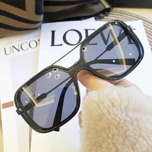 Super Large Square Frame Goggle Glasses Women Female Windbreak Sun Shading Man Square Frame Driving Fishing Sunglasses UV400