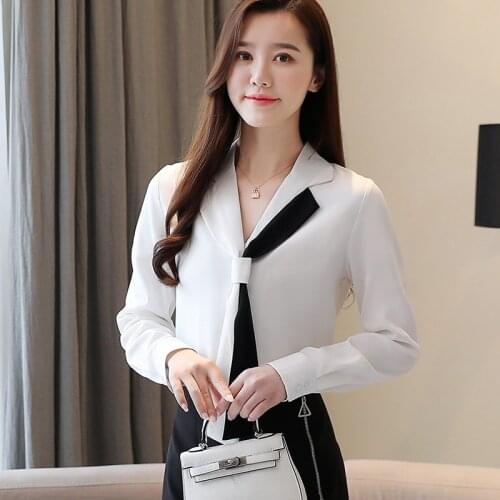 Korean Fashion Womens Tops and Blouses Spring Chiffon Women Shirts Office Lady Ladies Tops Plus Size Blusas Femininas Elegante