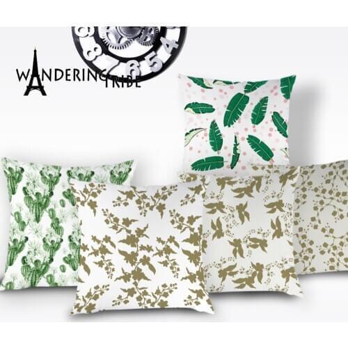 Vintage Plant Decorative Cushion Covers Leaf Jungle Cushions Cases Throw Pillow Case Farmhouse Home Decor Bed Pillow Cover Cojin