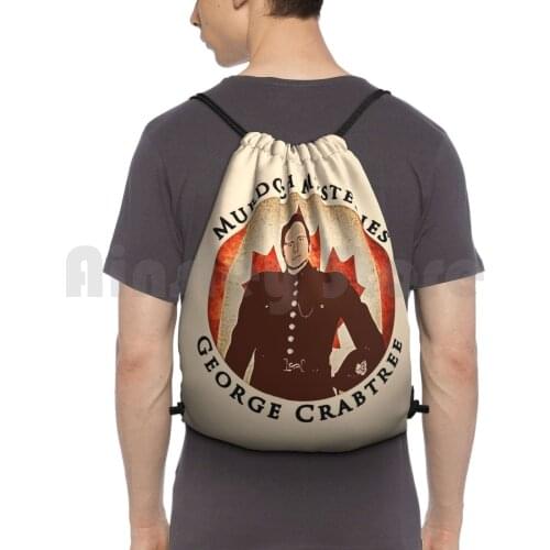 Murdoch Mysteries George Crabtree With Vintage Effect Backpack Drawstring Bags Gym Bag Waterproof Murdoch Mysteries