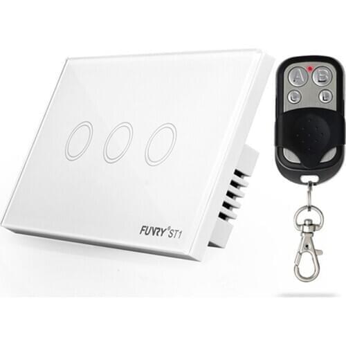 3gang US Standard Light Switch Luxury Light Switch Touch Remote Control 110-240V Capacitive Touch Switch Led Wall Switch