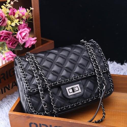 Genuine Leather Lattice Pattern Flap Bags for Women 2020 New Luxury Brand Handbag Women Bag Designer Ladies Channels Handbags cc