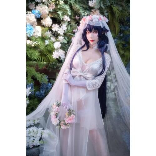 Anime Azur Lane IJN Azuma Sakura Empire Elegant Wedding Dress Sexy Unifrom Cosplay Costume Women Halloween Free Shipping 2021New