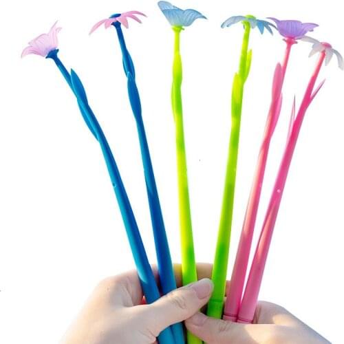 1PCS Cute New Morning Glory Discolored By Light Gel Pen Student Stationery Novelty Gift School Material Office Supplies