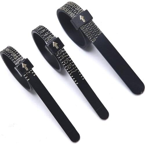 1PCS US/Europe/UK Tape Black Measuring Finger Standard Ring Circle Ruler Jewelry Accessory Measure Gauge Tool