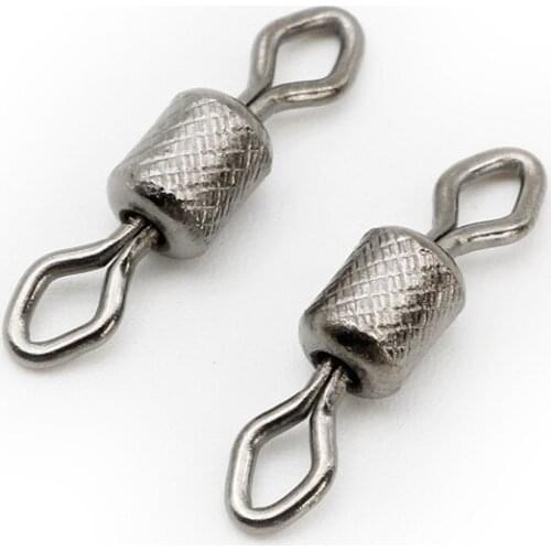 10/20pcs Stainless Steel Rolling Swivels Fishing Swivel Size 2/8/10/12 Sea Fishing Hook Connector Swivel Connector
