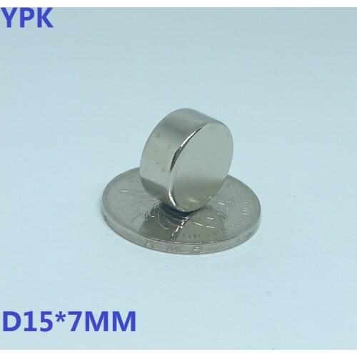 10PCS/LOT Disc Magnet 15x7 Industrial magnetic materials Neodymium MAGNET 15*7 strong N38 NdFeB Magnets for speaker