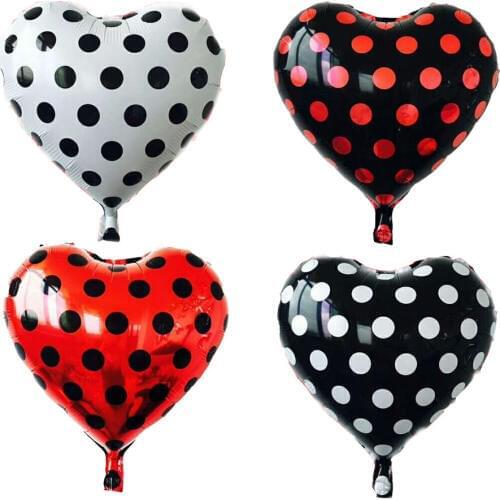 10pcs/lot Dot Heart Foil Balloons Inflatable Helium Balloon Happy Birthday Party Decorations Christmas Wedding Party Air