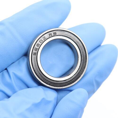 10PCS S6802RS Bearing 15*24*5 mm ABEC-3 440C Stainless Steel S 6802RS Ball Bearings 6802 Stainless Steel Ball Bearing