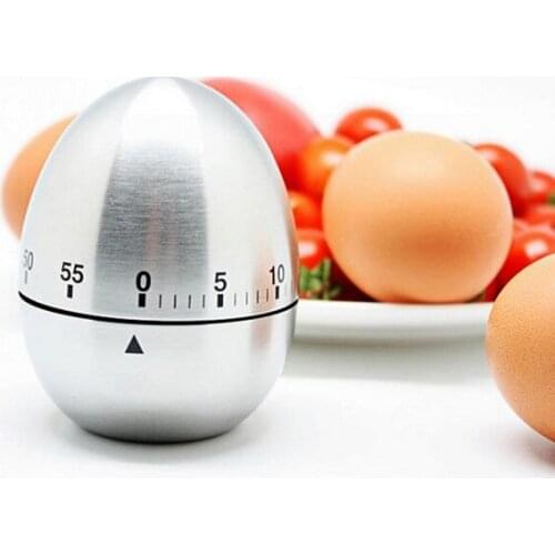 100pcs/lot Mechanical Egg Kitchen Cooking Timer Countdown 60 Minutes Alarm Stainless Steel Cooking Tool Kitchen Timer Egg
