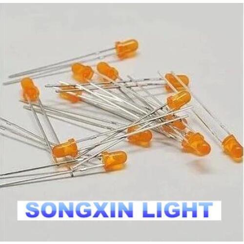 1000pcs LED 3mm Orange/Amber Ultra Bright Round light emitting diode lamp Free Shipping