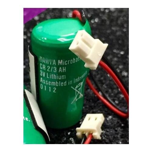2PCS Brand new original German CR2/3AH 3V PLC industrial lithium battery with plug CR123A