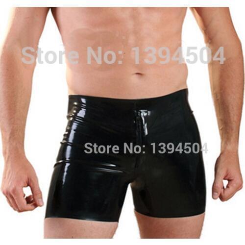 2017 Handmade male men black latex underwear Costumes Pants tight Trousers Leggings cekc front zipper Fast Delivery