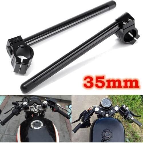 35mm Motorcycle CNC Aluminum Fork Tube Clip-on Handlebar Fishing Tackle Tools Black/Silver
