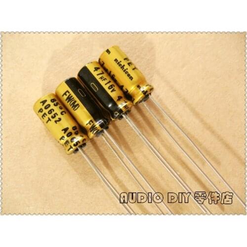 50pcs Nichicon FW Series 47uF/16V Audio Electrolytic Capacitor
