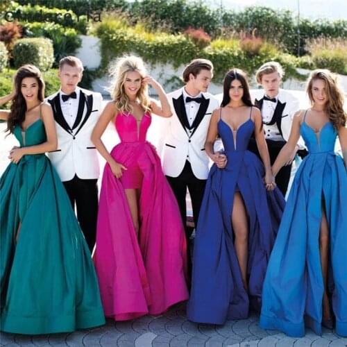 Cinderella Sweetheart Spaghetti Straps Evening Gowns Floor Length Satin Evening Dresses Zipper Back Graduation Dresses