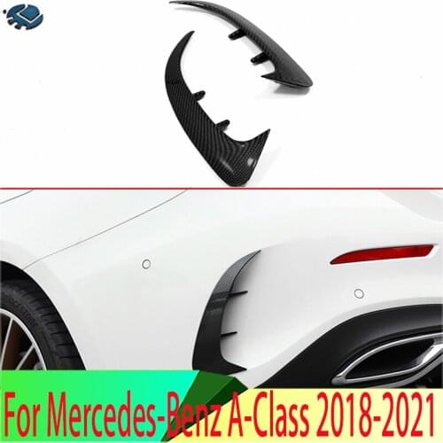 For Mercedes-Benz Sedan A-Class A180 A200 A250 (V177) 2018 2019 Car Accessories Carbon fiber style Rear Fog Light Trim Bezel