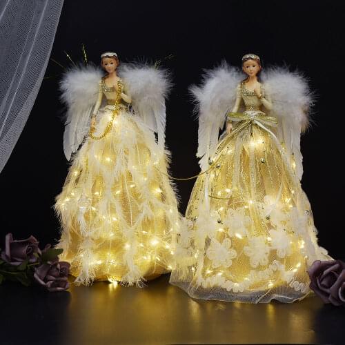White Angel Ornaments Dolls Toy with Wing Creative Home Decorations Christmas Birthday Gift Kids Decor Decoración De Ángel
