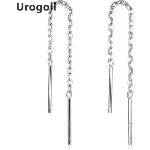 Noble New 100% Real 925 Sterling Silver Simplified Ear Line Earrings, Luxury Original Jewelry for Women Gift