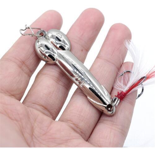 1Pcs Quality Gold/Sliver DD Spoon Lure 5g 10g 15g 20g Metal Sequined Fishing Hard Bait with Feather Treble Hook Fishing Tackle