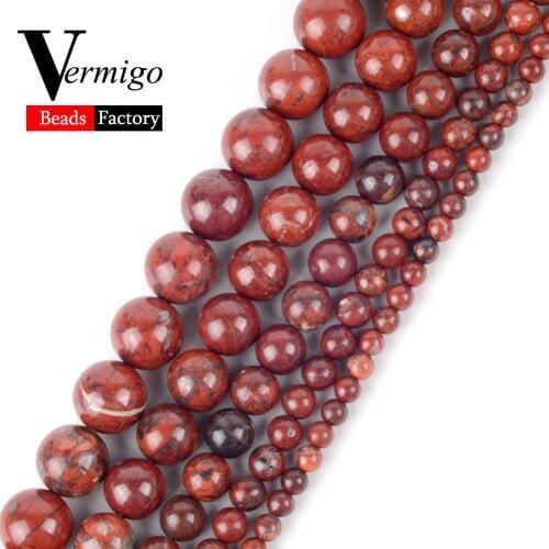 Red Jaspers Natural Stone Beads Minerals Round Beads For Jewelry Making Diy Bracelet Necklace 4 6 8 10 12mm Pick Size 15"Strand