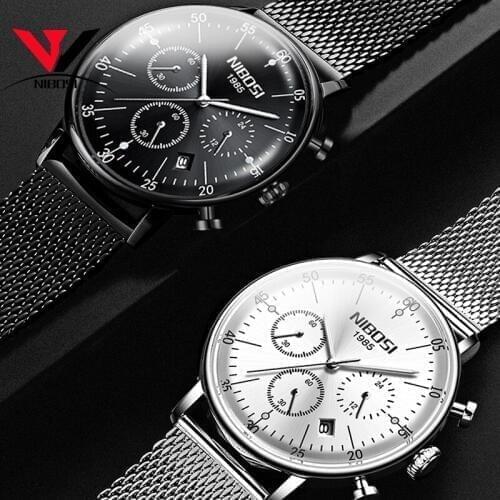 Reloj Hombre 2018 NIBOSI Unisex Mens Watches Top Brand Luxury Dress Fashion Wrist Watch Chronograph Man Clock Luxury Relogios