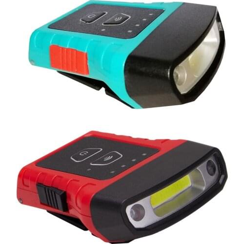 COB LED 36g Bike Clip on Cap LightWaterproof USB Rechargeable Hat Light MotionIt Rotate 180 Degrees Sensor Headlamp