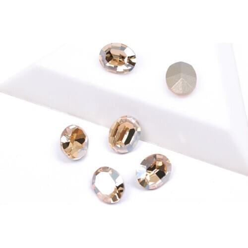 CTPA3bl 4128 Best Quality Nails Rhinestone Oval Shape GSHA Color Popular Glass Crystal Pointback Strass For 3D DIY Nail Art Gems