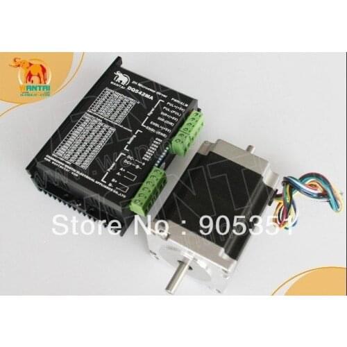 Cheap CNC! Wantai Nema 23 Stepper Motor Dual Shaft 57BYGH633B 270oz-in+Driver DQ542MA 4.2A 50V 125Micro CNC Plasma Embroidery