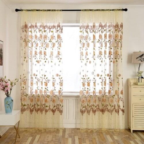 European jacquard curtains, sheer window shades, tulle fabrics for bedroom, living room, home decoration, window treatments