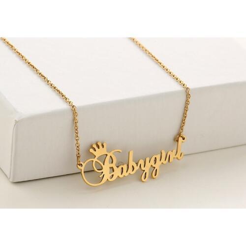 Personalized “Babygirl” Name Necklace,Stainless Steel Jewelry Necklace Pendant Women,Intial Necklace Gifts for Her