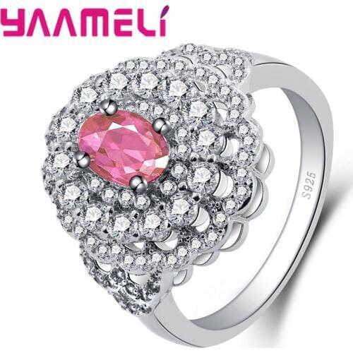925 Sterling Silver Ring for Women AAA Cubic Zirconia Micro Pave Setting Engagement Wedding Rings Female Accessories