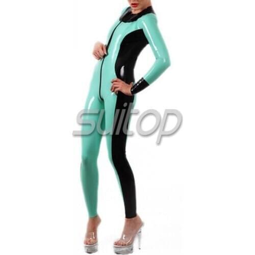 Suitop rubber latex catsuit latex fetish rubber close-fitting wear