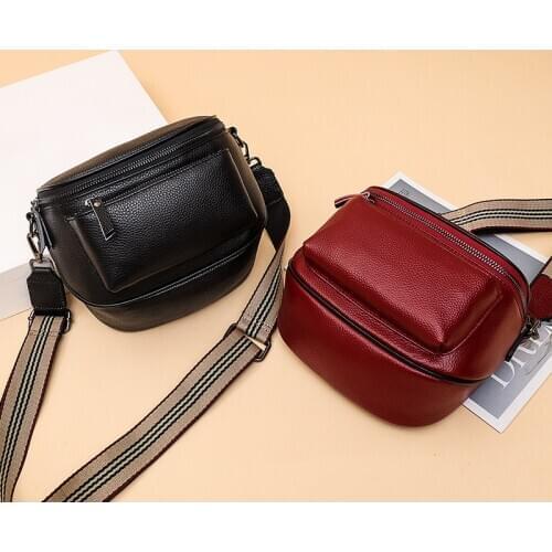 100% Genuine Leather Small Saddle Bags For Women 2021 New Womens Travel Crossbody Shoulder Bags Female Handbags and Purses