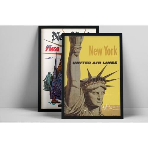 New York State Wall Poster The Goddess Of Freedom Classic Vintage Travel Canvas Painting Poster Wall Art Living Room Decoration
