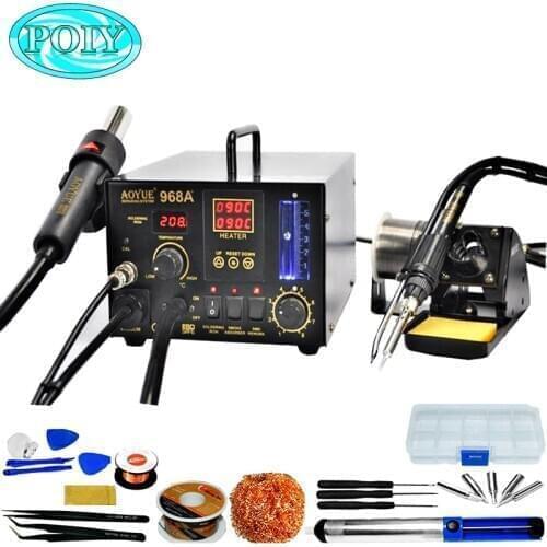 AOYUE 968A+ soldering station. SMD/SMT Hot Air 3 in 1 solder station & Rework machine, Aoyue968A