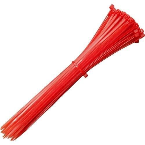 4*150mm Self-Locking Plastic Nylon Cable Zip Tie 100pcs Fasten Loop Wire Binding Wrap Strap 40lbs red Width 3.6mm