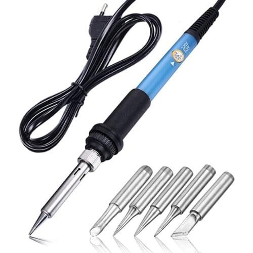 Adjustable Temperature Electric Soldering Iron 220V 60W Welding Solder Rework Station Heat Pencil Tips Repair Tool