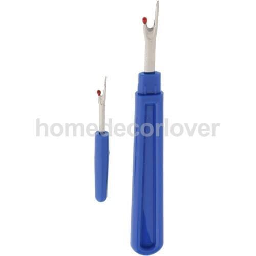 2pcs 3.3'/5.5' Blue Plastic Handle Sewing Stitch Thread Unpicker Seam Ripper