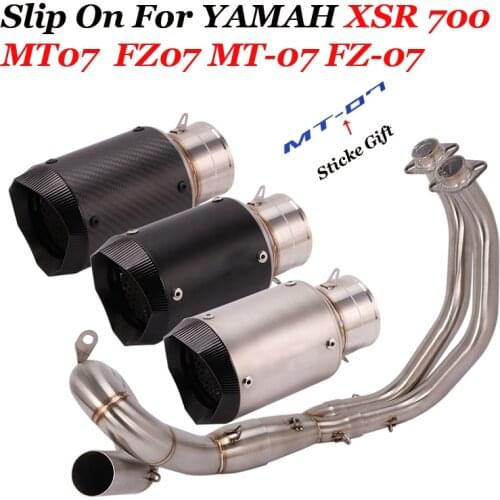 Slip On For Yamaha XSR700 MT-07 FZ-07 MT07 FZ07 MT 07 Motorcycle Full Exhaust System Modified Front lInk Pipe Escape Muffler