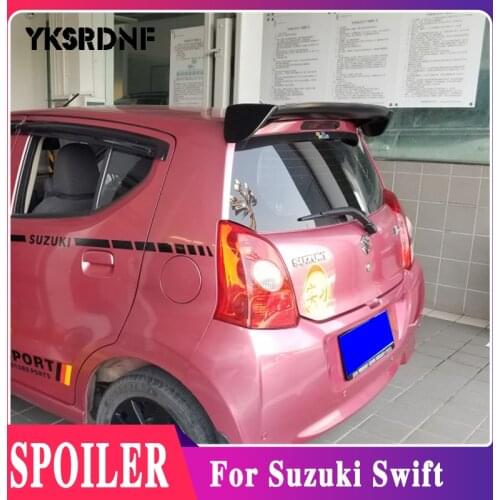 YKSRDNF For Suzuki Swift Spoiler B 2008-2015 ABS Plastic Unpainted Color Rear Roof Spoiler Wing Trunk Lip Boot Cover Car Styling