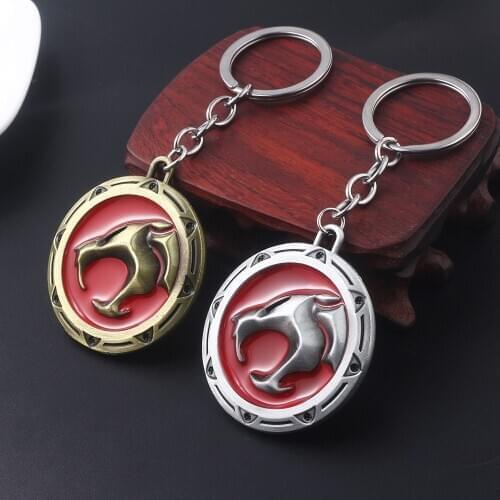 Thundercats 3D Keychain Leopard Panther Head Shield Sword Metal Key chains for Men Car Keyring Jewelry Souvenir Gift