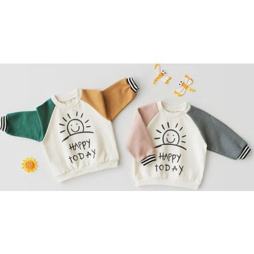 Toddler Girl Tops Boys and Girls Autumn Long Sleeve T-shirt Baby Clothes Pure Cotton Cute Bottom Shirt Jacket Clothes