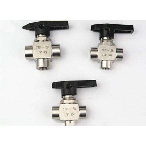 3 way female thread Ball valve 1/8" 1/4" 3/8" 1/2" stainless steel 304 high pressure high temperature ball valve