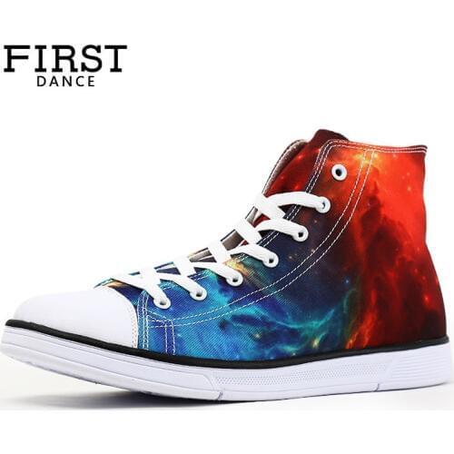 Men Casual High Top Shoes Customerizd 3D Prints Unisex Canvas Shoes Flat With Students Party Shoes Comfortable Female Flats Shoe