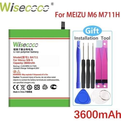 WISECOCO 3600mAh BA711 Battery For Meizu Meilan 6 M6 Phone In Stock High Quality Battery With Tracking Number