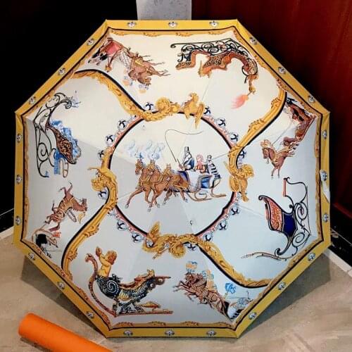 Luxury High-quality Luxury brand automatic anti-UV sunshade umbrella rain women parasol umbrella designer luxury umbrella