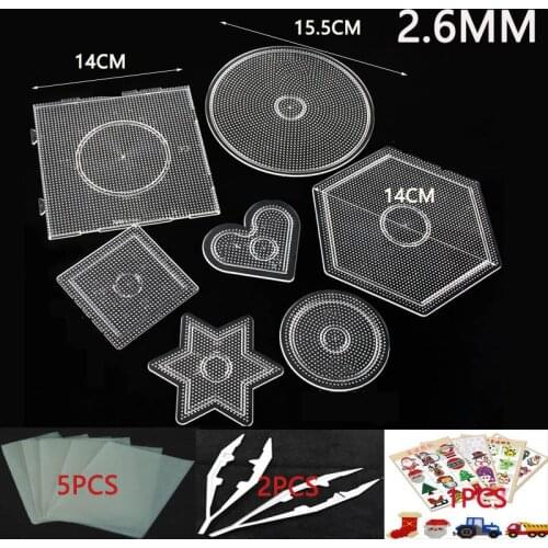 2.6/5mm Mini Hama Beads template Toy DIY perler tool Beads Educational Tangram Jigsaw Puzzle Iron beads tool Free shipping