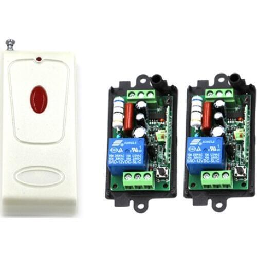 220V 10A Wireless Remote Control Switch light lamp LED ON OFF 2 Receivers&1transmitter Learning Code Output Adjusted SKU: 5543